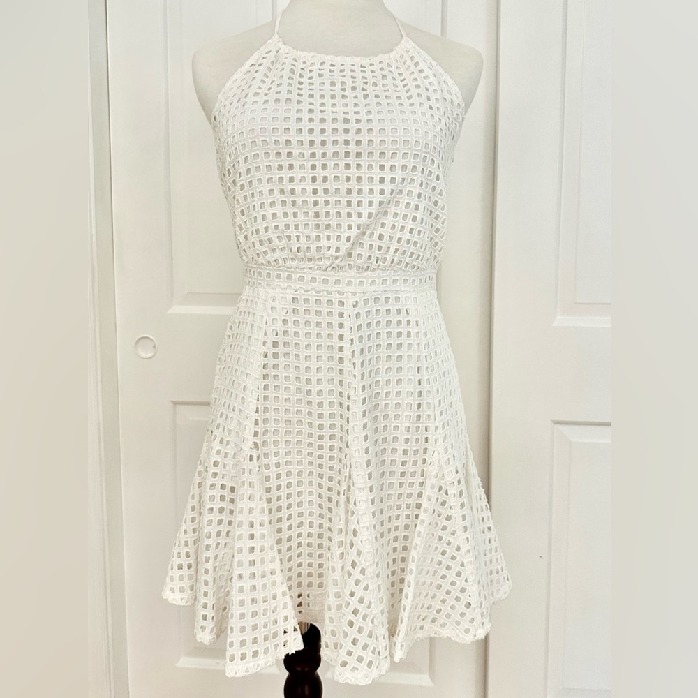 White Halter Mini Dress